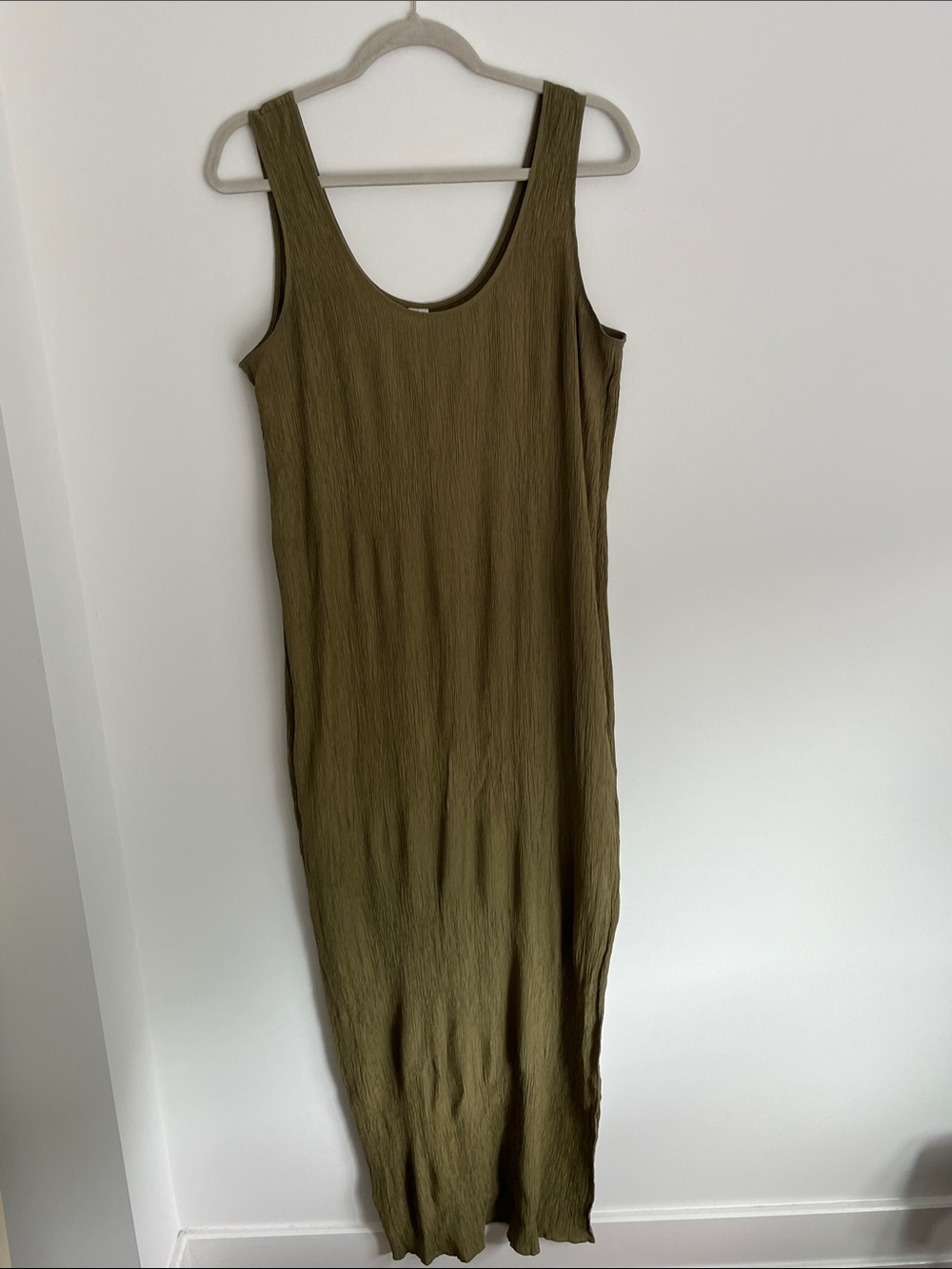 Arket Olive Green Scoop Neck Tank Dress